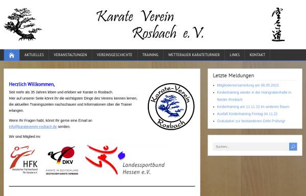 Vorschau von karateverein-rosbach.de, Karate-Verein Rosbach