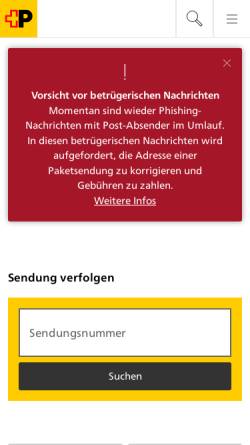 Vorschau der mobilen Webseite www.post.ch, Die Schweizerische Post