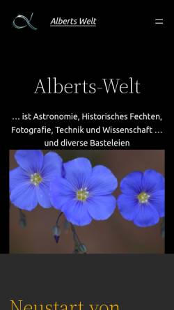 Vorschau der mobilen Webseite www.alberts-welt.de, Alberts Welt