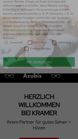 Vorschau der mobilen Webseite www.kramer-brillen.de, Kramer Brillen & Hörgeräte