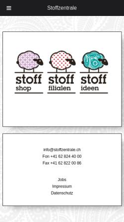 Vorschau der mobilen Webseite www.stoffzentrale.ch, Hobbytex AG