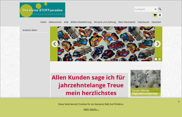 Vorschau von www.daskleinestoffparadies.de, Das kleine STOFFparadies, Renate Böckermann