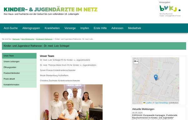 Vorschau von www.kinderaerzte-im-netz.de, Dr. Lutz Schlegel, Facharzt für Kinder-und Jugendmedizin
