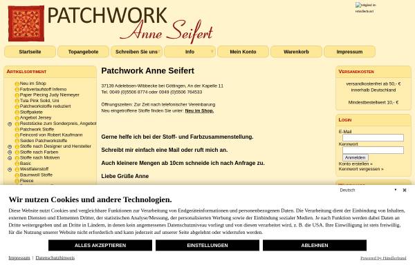 Vorschau von www.patchwork-anne-seifert.de, Patchwork Anne Seifert