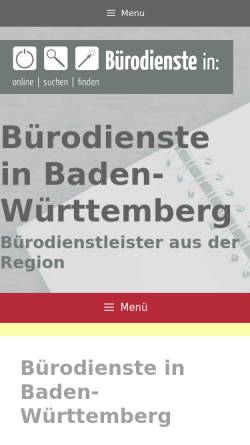 Vorschau der mobilen Webseite buerodienste-bw.de, Bürodienste in Baden-Württemberg - Astrid Radtke