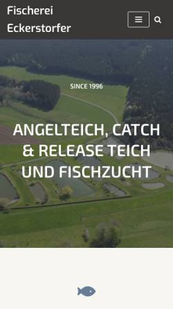 Vorschau der mobilen Webseite www.fischteich.biz, Angel und Zuchtteiche Rading