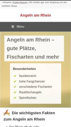 Vorschau der mobilen Webseite www.angeln-rhein.de, Angeln am Rhein