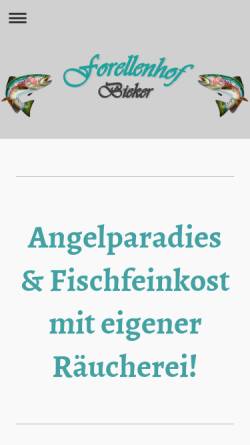 Vorschau der mobilen Webseite forellenhof-bieker.de, Forellenhof Bieker