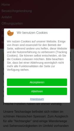 Vorschau der mobilen Webseite schwarzbachweiher.de, Schwarzbachweiher