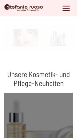 Vorschau der mobilen Webseite www.sr-kosmetik.ch, Kosmetik Stefanie Ruoso Beauty & Spa