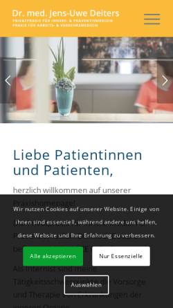 Vorschau der mobilen Webseite www.drdeiters.de, Dr. med. Jens-Uwe Deiters