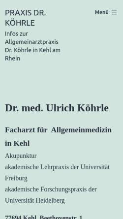 Vorschau der mobilen Webseite www.dr-koehrle.de, Dr. med. Ulrich Koerhle