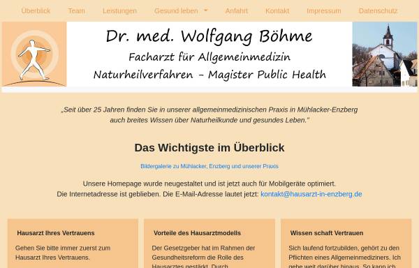 Vorschau von www.hausarzt-in-enzberg.de, Dr. med. Wolfgang Böhme