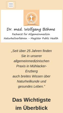 Vorschau der mobilen Webseite www.hausarzt-in-enzberg.de, Dr. med. Wolfgang Böhme