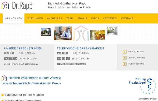 Vorschau von hausarzt-rapp.de, Praxis Dr Rapp