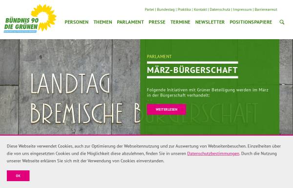 Vorschau von www.gruene-fraktion-bremen.de, Bündnis 90/Die Grünen Bürgerschaftsfraktion Bremen