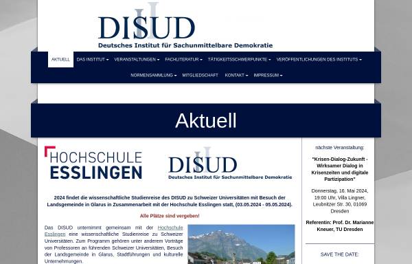 Vorschau von www.disud.de, Deutsches Institut für sachunmittelbare Demokratie