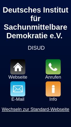 Vorschau der mobilen Webseite www.disud.de, Deutsches Institut für sachunmittelbare Demokratie