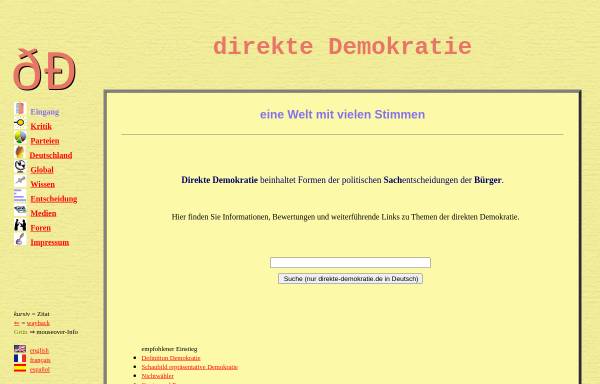 Vorschau von www.direkte-demokratie.de, Linkliste für Direkte Demokratie