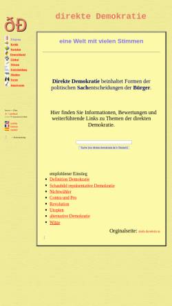 Vorschau der mobilen Webseite www.direkte-demokratie.de, Linkliste für Direkte Demokratie