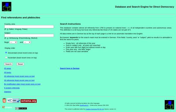 Vorschau von www.sudd.ch, Suchmaschine für Volksabstimmungen