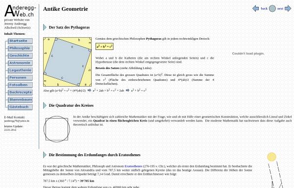 Vorschau von www.anderegg-web.ch, Antike Geometrie