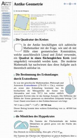 Vorschau der mobilen Webseite www.anderegg-web.ch, Antike Geometrie