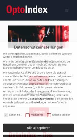 Vorschau der mobilen Webseite www.opto-index.de, OptoIndex
