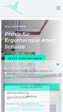 Vorschau der mobilen Webseite ergotherapie-toenisvorst.de, Praxis für Ergotherapie Anett Schulze