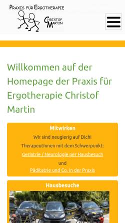 Vorschau der mobilen Webseite ergomartin.de, Praxis für Ergotherapie in Köln-Holweide