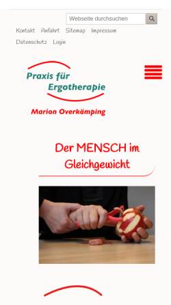 Vorschau der mobilen Webseite ergotherapie-rhede.de, Praxis für Ergotherapie Marion Overkämping