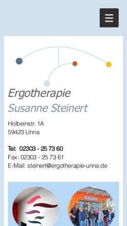 Vorschau der mobilen Webseite www.ergotherapie-unna.de, Praxis für Ergotherapie Steinert