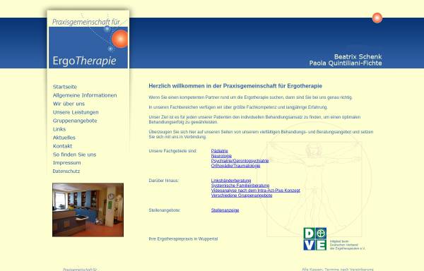 Vorschau von www.die-ergopraxis.de, Praxisgemeinschaft für Ergotherapie Esser, Schenk, Quintiliani-Fichte