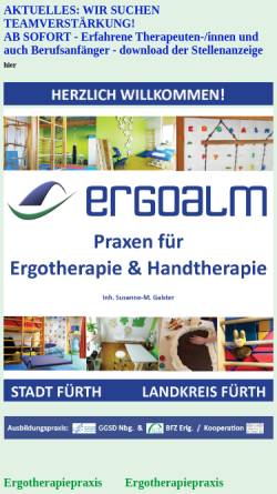 Vorschau der mobilen Webseite www.ergotherapie-fuerth.de, ErgoAlm - Ergotherapeutische Praxis Susanne-Marielene Galster