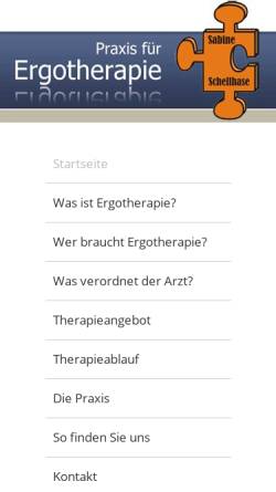 Vorschau der mobilen Webseite www.ergotherapie-kitzingen.de, Praxis für Ergotherapie Sabine Schellhase