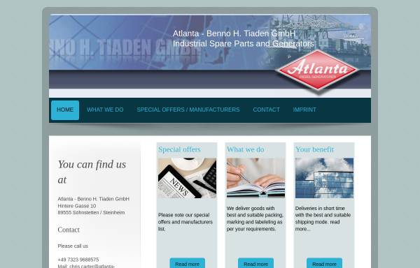 Vorschau von www.atlanta-generators.de, Atlanta Benno H. Tiaden GmbH