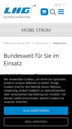 Vorschau der mobilen Webseite www.lhg-net.de, Mobil-Strom GmbH