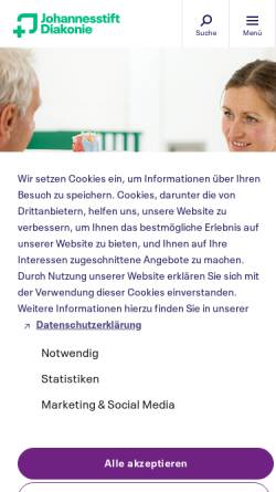 Vorschau der mobilen Webseite www.pgdiakonie.de, Klinik Amsee GmbH