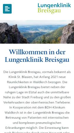 Vorschau der mobilen Webseite www.klinik-st-blasien.de, Lungenfachklinik St. Blasien GmbH