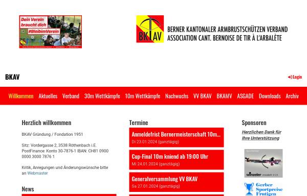 Vorschau von www.bkav.ch, Berner Kantonaler Armbrustschützen Verband