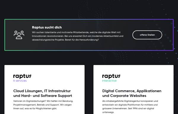 Vorschau von raptus.com, Raptus AG/SA