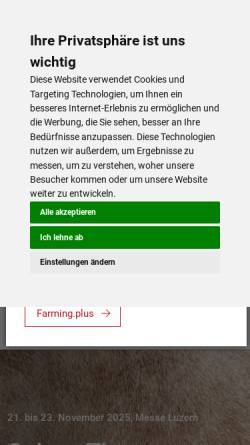 Vorschau der mobilen Webseite www.suissetier.ch, Suisse Tier