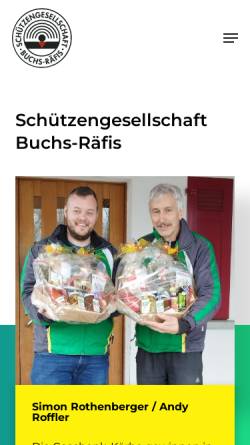 Vorschau der mobilen Webseite www.schuetzenbuchs-raefis.ch, Schützengesellschaft Buchs-Räfis