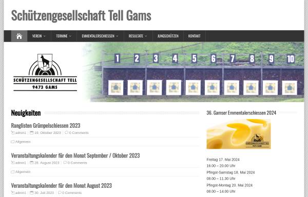 Vorschau von www.tellgams.ch, Schützengesellschaft Tell Gams