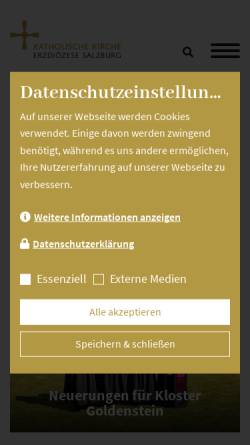 Vorschau der mobilen Webseite www.kirchen.net, Erzdiözese Salzburg