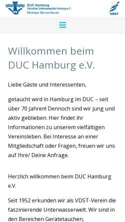 Vorschau der mobilen Webseite www.duc-hamburg.de, DUC Hamburg