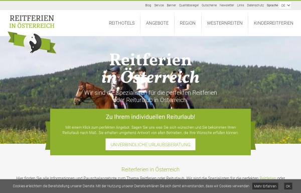 Vorschau von www.reitarena.com, Reiten in Österreich