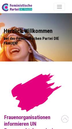 Vorschau der mobilen Webseite www.feministischepartei.de, Feministische Partei DIE FRAUEN