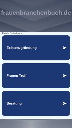 Vorschau der mobilen Webseite www.frauenbranchenbuch.de, frauenbranchenbuch.de - Adressen und Branchen von und für Frauen