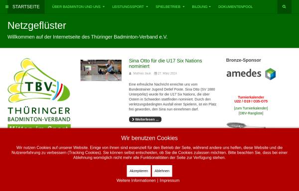 Vorschau von www.badminton-thueringen.de, Thüringer Badminton Verband